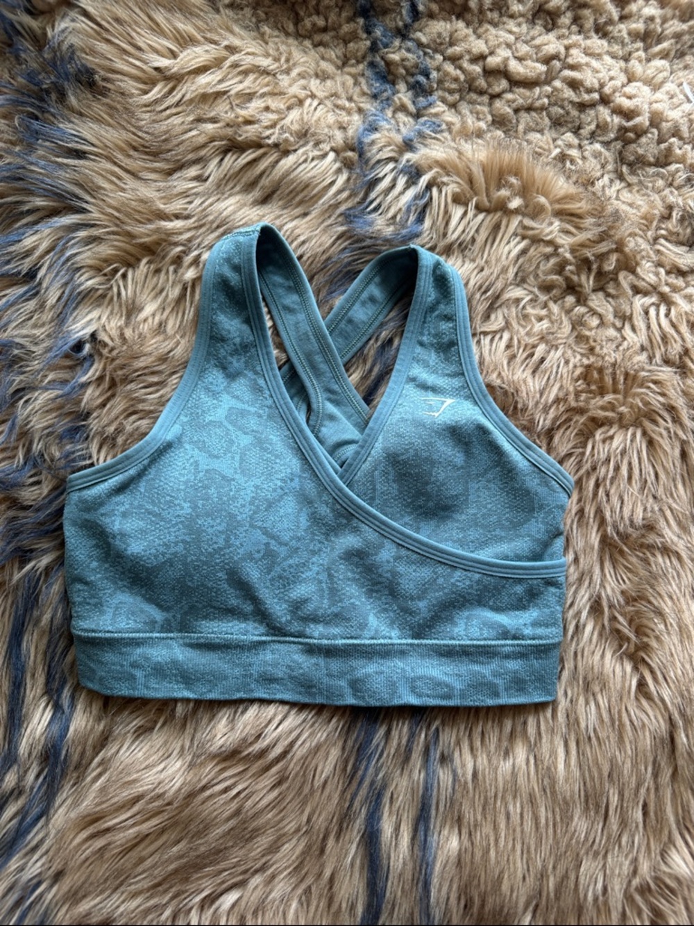 Gymshark Dusty Blue Cross-Back Support Sports Bra